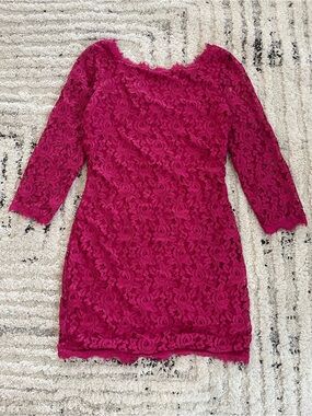 Diane Von Furstenberg pink lace “Zarita” dress